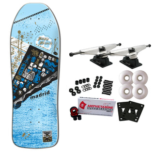Madrid Skateboard Complete Beau Brown Mayan Re-Issue Light Blue 10.25" x 30"
