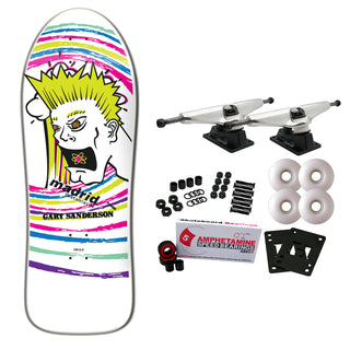 Madrid Skateboard Complete Gary Sanderson Atomic Man Reissue White 10.62" x 30.25"