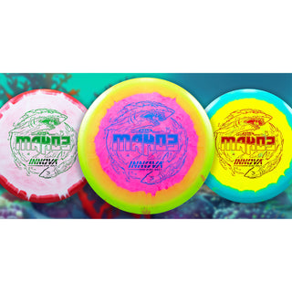 Innova Disc Golf Halo Star Mako3 Midrange Disc 5/5/0/0 Yellow Teal/Blue 180 grams
