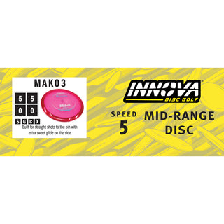 Innova Disc Golf Proto Glow Champion Mako3 Midrange 5/5/0/0 Glow/Black 177 grams