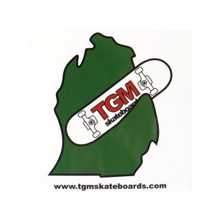 TGM Skateboards Michigan Skateboarding Sticker - Green