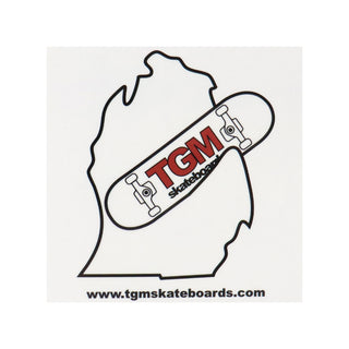 TGM Skateboards Michigan Skateboarding Sticker - White