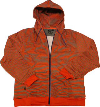 CCS Skateboard Hoodie Micro Stripe Stash Pocket Zip Orange/Grey/Purple