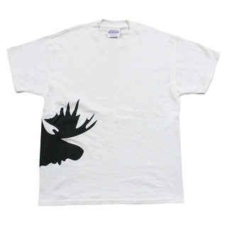 Moose Skateboard T-Shirt Side Logo White - Youth Kids Large