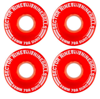 Sector 9 Longboard Wheels Nineballs Red 58mm 78A