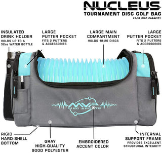 MVP Disc Golf Tournament Bag Nucleus Version 2 Gray/Aqua