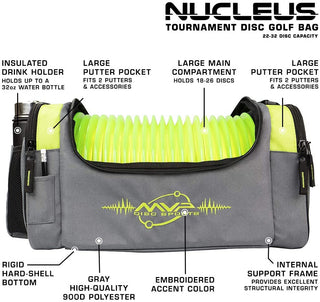 MVP Disc Golf Tournament Bag Nucleus Version 2 Gray/Lime