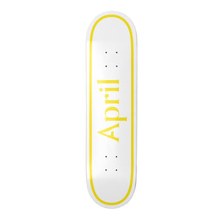 April Skateboard Deck OG Logo Twin Yellow/White 8.5" x 32.25"