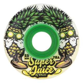 OJ Skateboard Wheels 55mm Pina Colada Mini Super Juice 78A White/Green