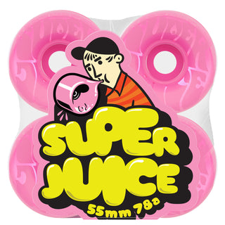 OJ Skateboard Wheels 55mm Bubble Gum Mini Super Juice 78A Transparent Pink