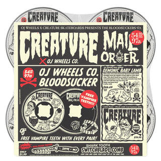 OJ Skateboard Wheels 54mm Creature Mail Order Bloodsuckers 97A Black