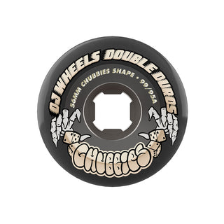 OJ Skateboard Wheels 56mm Double Duro Chubbies 99A/95A Black