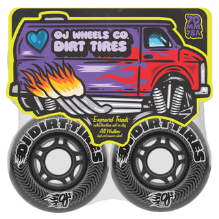 OJ Skateboard Wheels 70mm Vandals Dirt Tires 78A Black