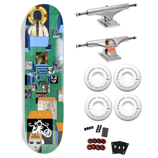 Opera Premium Skateboard with Indy Trucks, Blueprint Wheels - 8.25" Trey Wood Dimensional