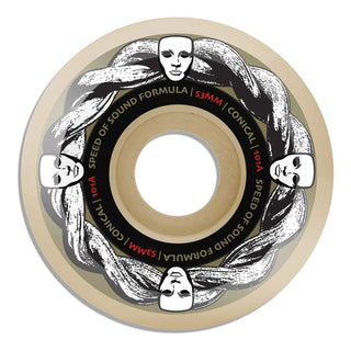 Opera Skateboard Wheels SOS Sopranos Asymmetrical 101A White 53mm