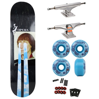 Opera Premium Skateboard with Indy Trucks, Triclops Wheels - 7.8" Jack Familton Drama Black