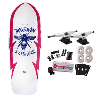 Dogtown Skateboard Complete O Stinger Pearl White Red/Blue 11.25" x 32" Old School