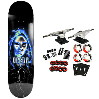 Opera Skateboard Complete Trey Wood Lightning Silver Foil 8.75" x 31.95"