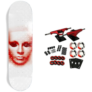 Opera Skateboard Complete Face White 3D Checkers 8.5" x 32"