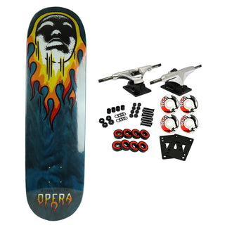 Opera Rider Stock Skateboard Complete Kieren Woolley Flame Face 8.63" x 32.25"