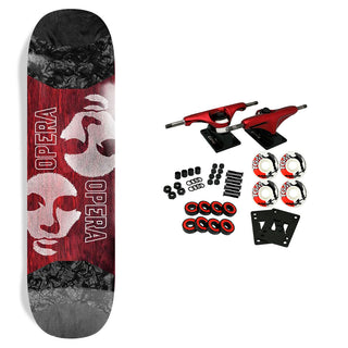 Opera Skateboard Complete Symmetrical Pop Slick Red/Black 8.5" x 31.88"