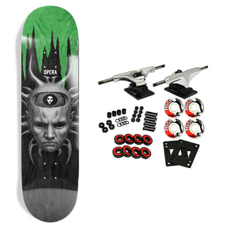 Opera Skateboard Complete Trey Wood Spider Black/Green 8.75" x 31.95"