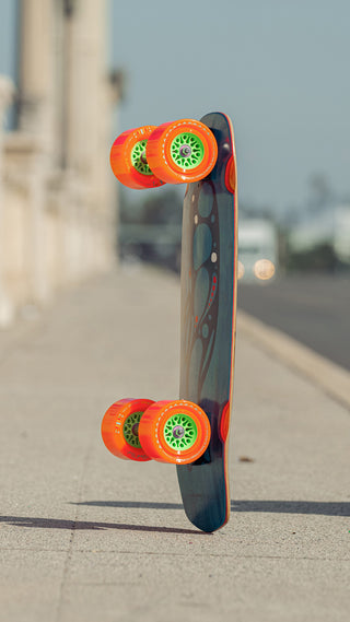 Orangatang Longboard Wheels Dad Bod Orange 105mm 80A with Loaded Jehu V2 Bearings