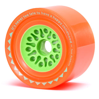 Orangatang Longboard Wheels Dad Bod Orange 105mm 80A with Loaded Jehu V2 Bearings