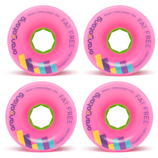 Orangatang Longboard Wheels Fat Free Pink 65mm 83A Set