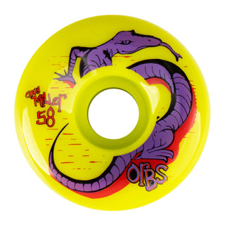 Welcome Skateboard Wheels Orbs Specters Chris Miller Neon Yellow 58mm 99A