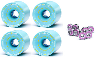 Orangatang Longboard Wheels 4President Blue 70mm 77A with Loaded Jehu V2 Bearings