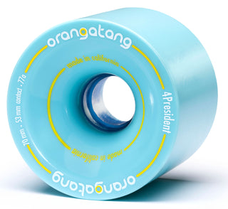 Orangatang Longboard Wheels 4President Blue 70mm 77A with Loaded Jehu V2 Bearings