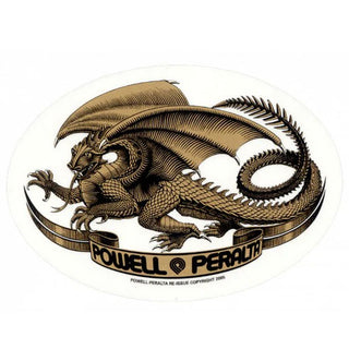 Powell Peralta Oval Dragon Skateboard Sticker 2 Pack - Includes Red and Gold Stickers - 3.5" x 5"