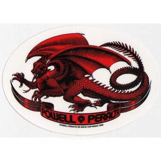 Powell Peralta Oval Dragon Skateboard Sticker Red 3.5" x 5"