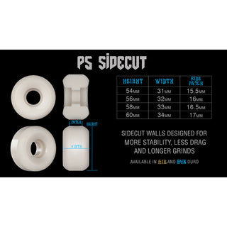 Bones Skateboard Wheels 58mm SPF Scorpeedo P5 Sidecut 81B (101A) White