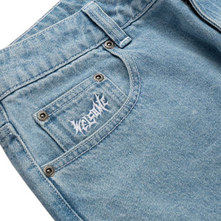 Welcome Skateboard Pants Immortal Loose Straight Denim Washed Blue Jeans Blue
