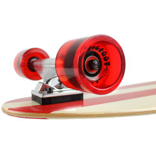 Paradise Longboard 9" x 44" Red Pinstripe Kicktail Complete