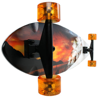 Paradise Longboard 9.5" x 39.5" White Sunset Swallow Tail Fish Shape