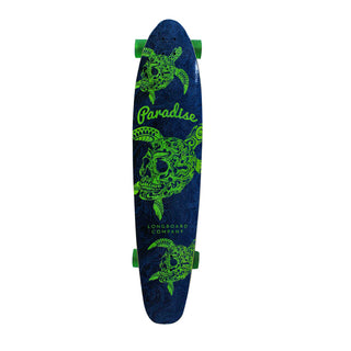 Paradise Longboard Turtle Skull Kicktail 9.75" x 44" Blue / Green