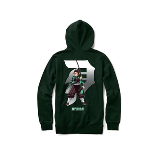 Primitive Skateboards Hoody Demon Slayer Tanjiro Dirty P Hunter Green