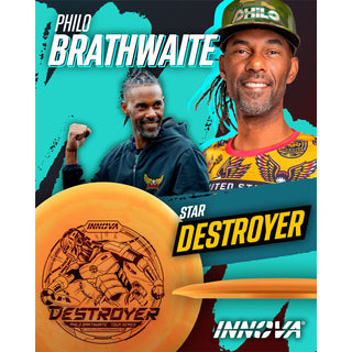 Innova Disc Golf Philo Brathwaite Tour Series Star Destroyer 12/5/-1/3 Neon Orange/Red 167 grams