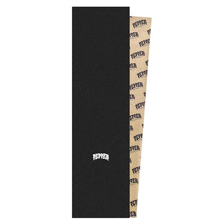 Pepper Skateboard Griptape G5 Premium Logo Black Grip Tape Sheet 9" x 33.5"