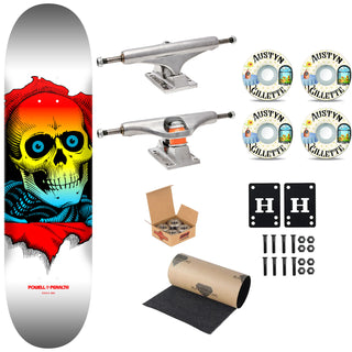 Powell Peralta Premium Skateboard Ripper Yellow Fade White 8.0" Independent Trucks, SML Wheels, Indy Bearings
