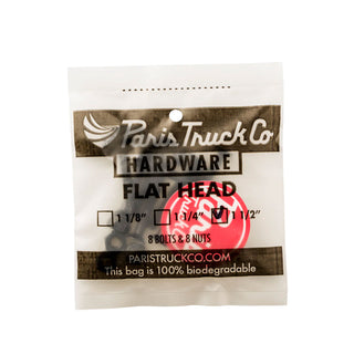 Paris Longboard Trucks Mounting Hardware Flat Head Bolts and Nuts Pack 1 1/2"