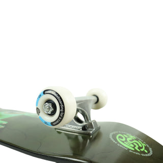 Push Skateboard Complete Peek Over Green 8.0" Wheel Close Up