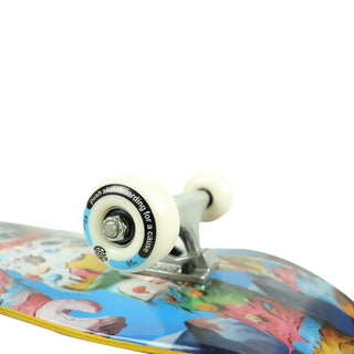 Push Skateboard Complete Frosty Portrait Yellow 7.75" Wheel Close Up