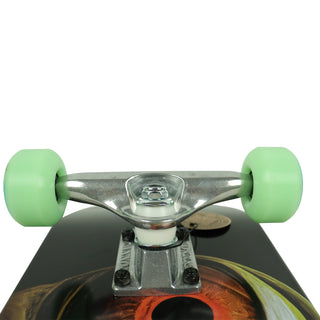 Push Skateboard Complete Gecko Eyes Green 7.5" Trucks Close