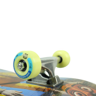 Push Skateboard Complete Yellow Man Yellow 7.25" Wheel Close Up