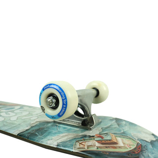 Push Skateboard Complete Ocean Blue Blue 7.0" Wheel Close Up
