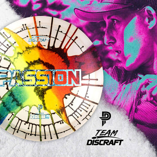 Discraft Disc Golf Z Line Fly Dye Paige Pierce Passion Fairway Driver 8/5/-1/1 Red Splat Orange/Gold 167-169g